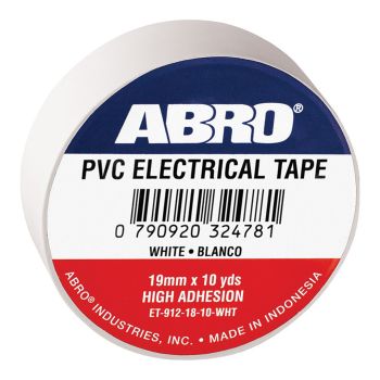 White PVC Electrical Insulation Tape 19mm x 10 yards