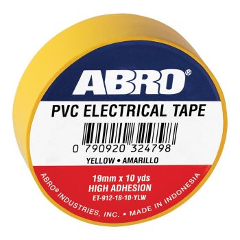 Yellow PVC Electrical Insulation Tape 19mm x 10 yards