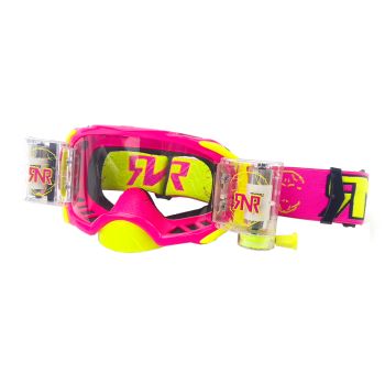 RNR PLATINUM WVS 48mm, PINK FLO GOGGLE, ROLL OFF, GAA69, WIDE VISION SYSTEM