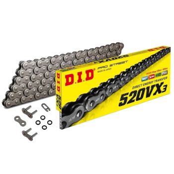 DID CHAIN 520VX3 X-RING 118L, DID520VX118, BLACK CHAIN LINKS, 30-803.118.BK