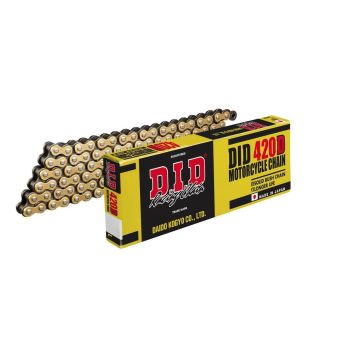 DID 420D CHAIN 104L G&B (RJ), GOLD & BLACK LINKS, DID420DGB104