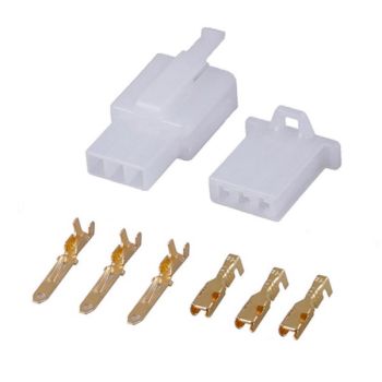 ELECTRICAL 3 PIN WAY CONNECTOR BLOCK KIT (MALE & FEMALE) - 2mm WIRE