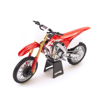 MODEL DIE CAST HONDA CRF 450 R 2017, RED AND WHITE, 1:12 SCALE, NEW RAY 57873