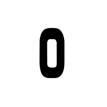 RACE NUMBERS - 0 ZERO - BLACK, EACH / 15cm 6" / VINYL STICKER