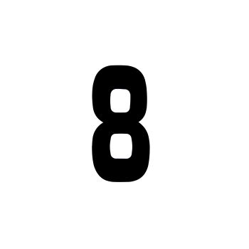 RACE NUMBERS - 8 EIGHT - BLACK, EACH / 15cm 6" / VINYL STICKER