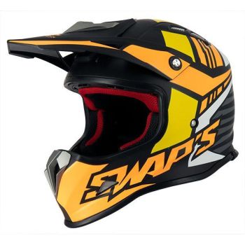 KIDS MX HELMET Small 47-48cm - Black/Yellow/Orange, SWAPS S885, CSJ11G0101