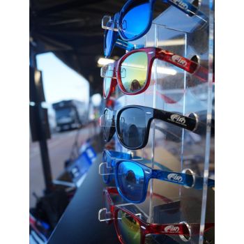 TRADE PACK 75 PCS £1.22 +VAT EACH, 25 Blue, 25 Red, 25 Black + Display Stand, FIR Promotional Sunglasses + Display Stand