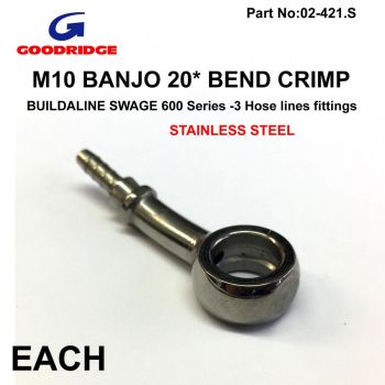 BANJO 20* CRIMP STAINLESS, GOODRIDGE S5093-03C, BUILDALINE SWAGE 600 Series -3