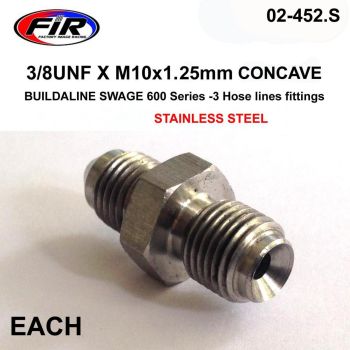 3/8UNF X M10x1.25mm CONCAVE FR, SWAGE 600 Series -3,  / STAINLESS STEEL