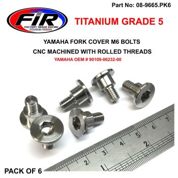 M6 FORK COVER BOLT YAMAHA PK 6, TITANIUM GRADE 5 / , YAMAHA 90109-06232-00