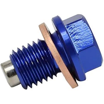 MAGNETIC OIL DRAIN PLUG M10x1.25, YZ 125 250 YZF 250 450 WRF, BLUE