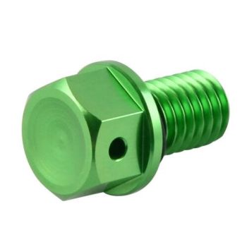 MAGNETIC OIL DRAIN PLUG M10x1.50, KX 65 85 125 250 KXF 250 450, GREEN 92066-1437