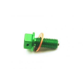 MAGNETIC OIL DRAIN PLUG M10x1.50, KX 450 F KLX 450 R, GREEN