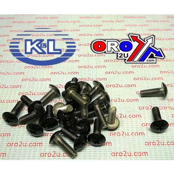 ROUND TOP PHILLIPS SCREW 5x16, ZX TYPE, BLACK 5 x 16mm (25PK), ROAD TOOLS 33-8320