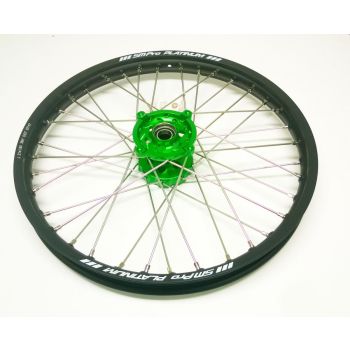 21x1.60 WHEEL KAW BLACK/GREEN, MATT RIM, MX-2002 BLACK MATT RIM, GREEN HUB, SP177.05.80.51.99 MATT RIM